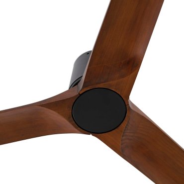 Faro Heywood Tub L - plafondventilator - Ø 90 cm - mat zwart en donker walnoot