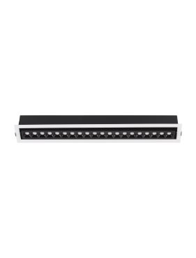 Nova Luce Cantia - inbouwspot - 59,4 x 8,2 cm - 576 x 72 mm inbouwmaat - 30W LED incl. - zwart - warm wit