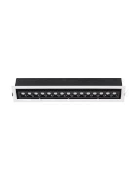 Nova Luce Cantia - inbouwspot - 46 x 8,2 cm - 443 x 72 mm inbouwmaat - 22,5W LED incl. - zwart - warm wit