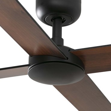 Faro Rudder L 4 - plafondventilator - Ø 132 cm - mat zwart en donker walnoot