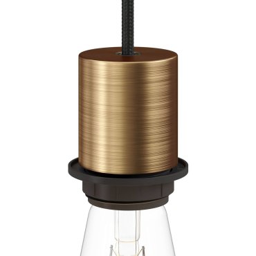 Creative Cables - E27 fitting met kabelklem  - Ø 4,5 x 5,1 cm - geborsteld brons