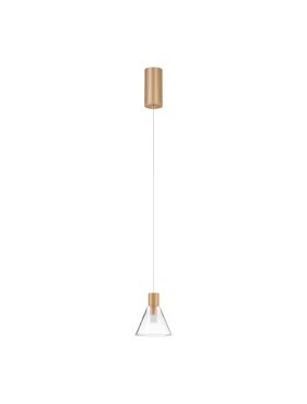 Nova Luce Glass Doc - hanglamp - Ø 12 x 120 cm - 5W LED incl. - goud