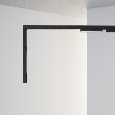 Nova Luce V-Connector voor magnetisch opbouw/pendel profiel - 10 x 3,9 x 7,5 cm - zwart