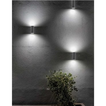 Nova Luce Nero - buiten wandverlichting - 7 x 8 x 15 cm - IP54 - donkergrijs