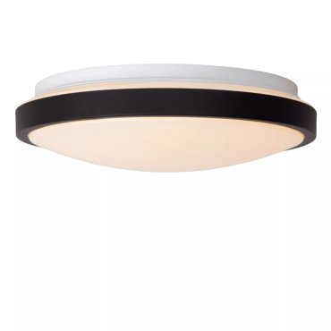 Lucide Dasher - plafondlamp - Ø 29,3 x 8,5 cm - 12W LED incl. - IP44 - zwart