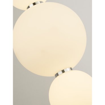 Searchlight Snowball - hanglamp - Ø 18 x 148 cm - 18W dimbare LED incl. - wit en chroom