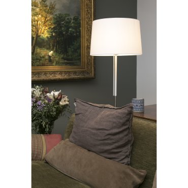 Faro Volta - staanlamp - 151 cm - nikkel en wit