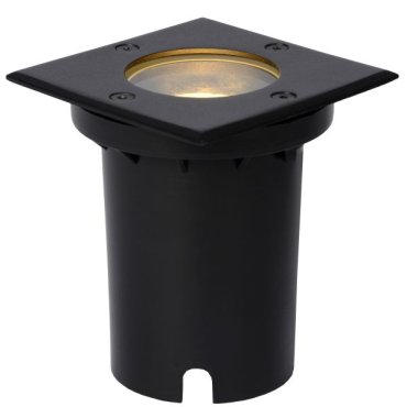 Lucide Biltin vierkant - grondspot voor buiten - 108 mm x 108 mm - 104 mm inbouwmaat - IP67 - zwart