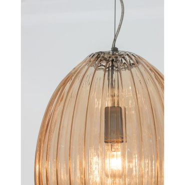 Nova Luce Hector - hanglamp - Ø 30 x 120 cm - champagne en chroom
