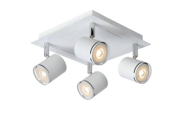 Lucide Rilou - opbouwspot - 22 x 22 x 12 cm - 4 x 4,5W dimbare LED incl. - wit