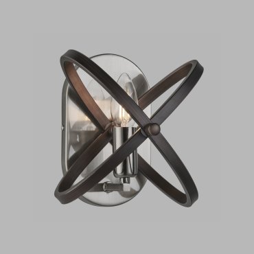Searchlight Hoopla - wandverlichting - 23 x 20 cm - tin en bruin