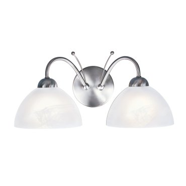 Searchlight Milanese - wandverlichting - 40 x 19 cm - satijn zilver