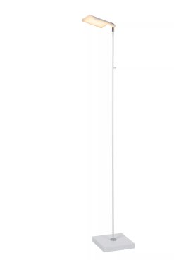 Lucide Aaron - vloerlamp - 20 x 20 x 134 cm - 10W dim to warm LED incl. - wit
