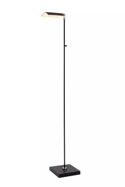 Lucide Aaron - vloerlamp - 20 x 20 x 134 cm - 10W dim to warm LED incl. - zwart