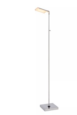 Lucide Aaron - vloerlamp - 20 x 20 x 134 cm - 10W dim to warm LED incl. - chroom