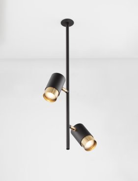 Nova Luce Pongo 2L - inbouwspot - Ø 5,9 x 64,6 cm - Ø 38 mm inbouwmaat - zwart en goud