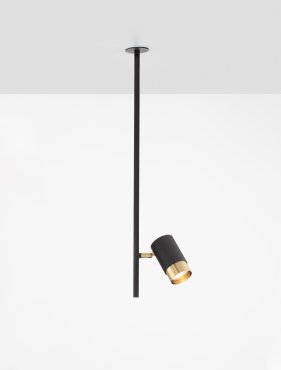 Nova Luce Pongo - inbouwspot - Ø 5,9 x 64,3 cm - Ø 39 mm inbouwmaat - zwart en goud