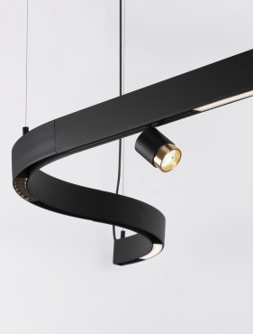 Nova Luce Breda - 90° bocht voor flexibele magnetische rail - 3,5 x 6,8 cm - straal van 45 cm - zwart