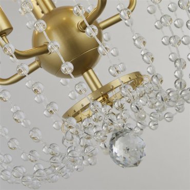 Searchlight Shower - hanglamp - Ø 36 x 150 cm - goud en transparant