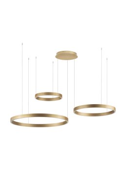 Nova Luce Elowen - hanglamp - 148 x 250 x 106 cm - 181W dimbare LED incl. - geborsteld goud
