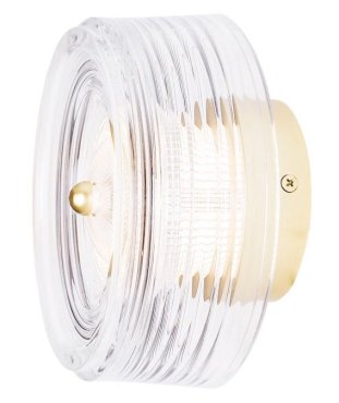 Maxlight Lipari - opbouw wandlamp - Ø 16 x 9,5 cm - 6W LED incl. - geborsteld goud