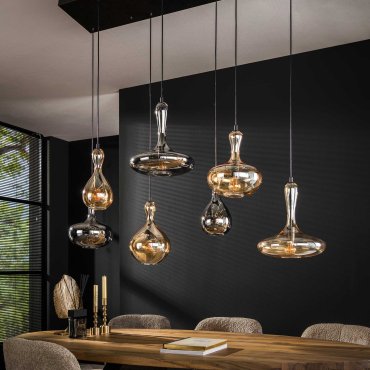 Vico Karaf - hanglamp - 145 x 50 x 150 cm - zwart