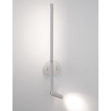 Nova Luce Handy - wandverlichting met schakelaar - 13,6 x 2 x 55 cm - 6W + 3W LED incl. - zandwit