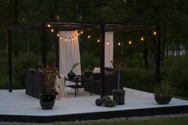Konstsmide - decoratieve party lichtset met dimfunctie - 9,5m lengte met 10m snoer - 20 LED lampen - 6,8W - IP44 - zwart