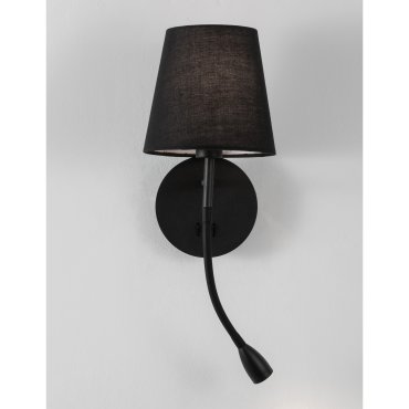 Nova Luce Nia - wandverlichting met schakelaar - 19 x 16 x 30 cm - 3W LED incl. - zwart