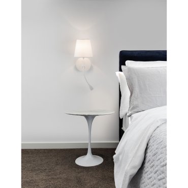 Nova Luce Nia - wandverlichting met schakelaar - 19 x 16 x 30 cm - 3W LED incl. - wit