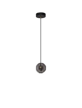 Nova Luce Las - hanglamp - Ø 15 x 145 cm - 13W LED incl. - zandzwart, goud en rokerig grijs