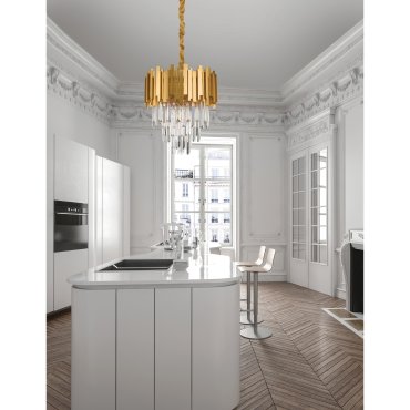 Nova Luce Grane - hanglamp - Ø 40 x 120 cm - goud