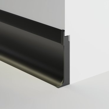 Klus Olis-k - aluminium plint profiel - 2,41 x 9 cm - zwart