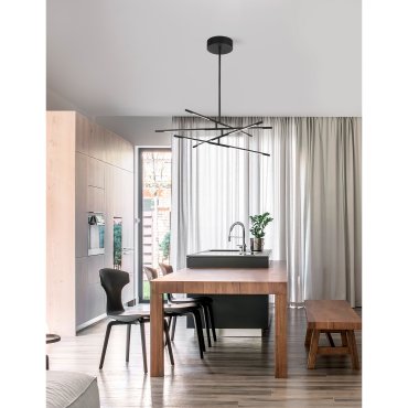 Nova Luce Raccio - hanglamp - 84 x 80 x 81 cm - 40W dimbare LED incl. - zwart