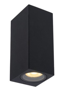 Lucide Zaro - buiten wandlamp - 7,8 x 6,8 x 16 cm - IP44 - zwart