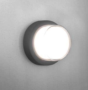 Century Italia Pura - wand/plafondlamp - Ø 17 x 10 cm - 10W LED incl. - IP65 - antraciet
