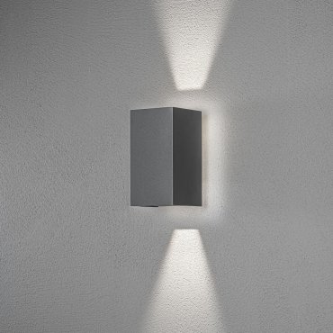 Konstsmide Cremona High Power - buiten wandlamp met 2 regelbare lichtbundels - 9,5 x 11,5 x 17 - 9W LED incl. - IP54 - antraciet