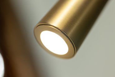 ETH Barry - opbouwspot 3L - Ø 16 x 3 cm - 9W LED incl. - zwart en messing