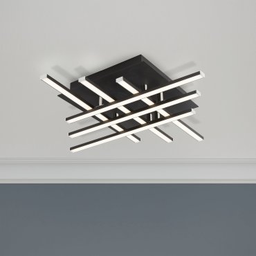 Searchlight Matrix - plafondverlichting - 45,5 x 45,5 x 8,5 cm - 24W dimbare LED incl. - mat zwart