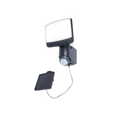 Lutec Sunshine - verstraler met sensor op zonne-energie - 18 x 24 cm - 7,5W LED incl. - IP44 - donkergrijs