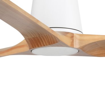 Faro Heywood Tub L - plafondventilator - Ø 132 cm - mat wit en pino