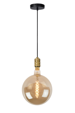 Lucide Jova - Hanglamp - Ø 12 x 4,6 x 140 cm - Mat Goud / Messing