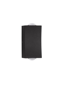 Nova Luce Dewei - buiten wandverlichting - 5 x 9 x 4 cm - 2x 2W LED incl. - IP54 - donker antraciet