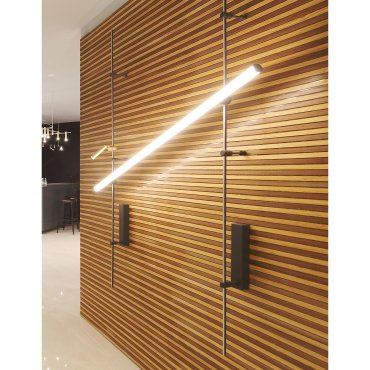 Nova Luce Rub - magnetische wandaccessoire - 150 x 10 cm - 38W LED incl. - zandzwart