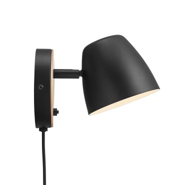 Nordlux Theo - wandlamp - Ø 12,5 x 13 x 20,7 cm - zwart