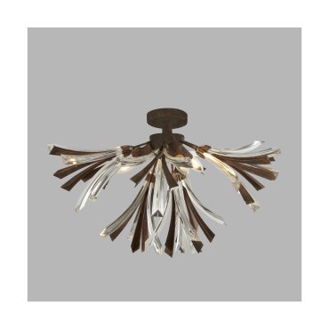 Searchlight Shake - plafondverlichting - Ø 66 x 41 cm - geborsteld zwart goud