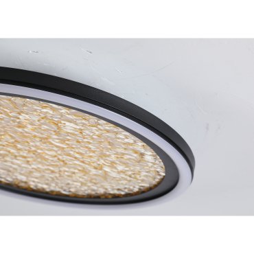 Searchlight Luna - plafondlamp - Ø 30 x 6 cm - 20W dimbare LED incl. - goud en zwart