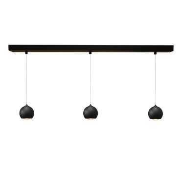 Artdelight Denver - hanglamp - 100 x 8,2 x 200 cm - 3 x 7W dimbare LED incl. - zwart