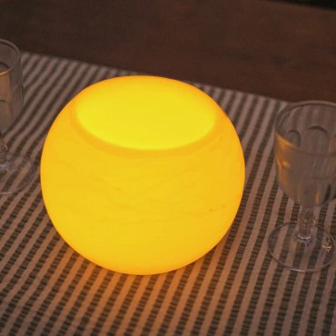 New Garden Dolo 20 Ball - oplaadbare tafellamp op batterijen met afstandsbediening - Ø 20 x 17 cm - LED incl. - IP44 - oranje