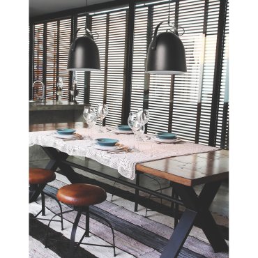 Artdelight Cooper - hanglamp - Ø 35 x 185 cm - zwart